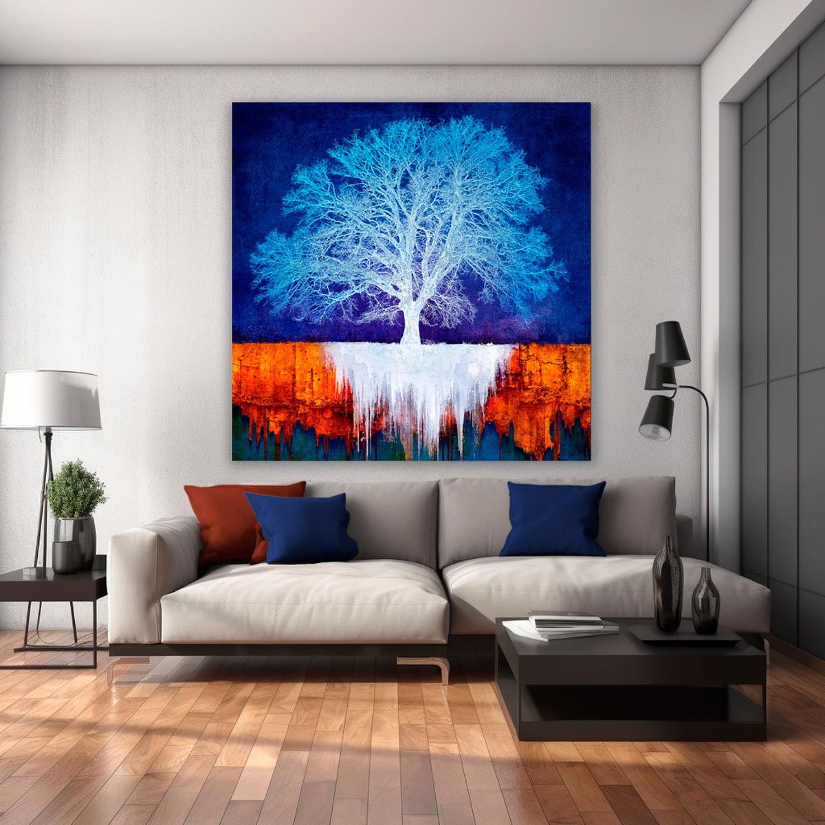 Large Brushed Aluminium Print
